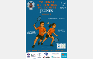 Tournoi de rentrée du comité, Jeune, Simple